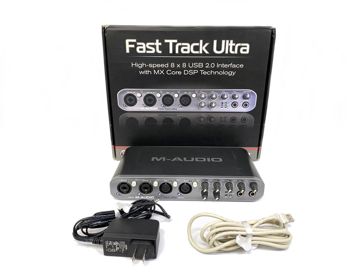 動作品 M-AUDIO Fast Track Ultra オーディオインターフェース 電源アダプター 元箱 USBケーブル (Roland RME Audient Focusrite Presonus_画像7