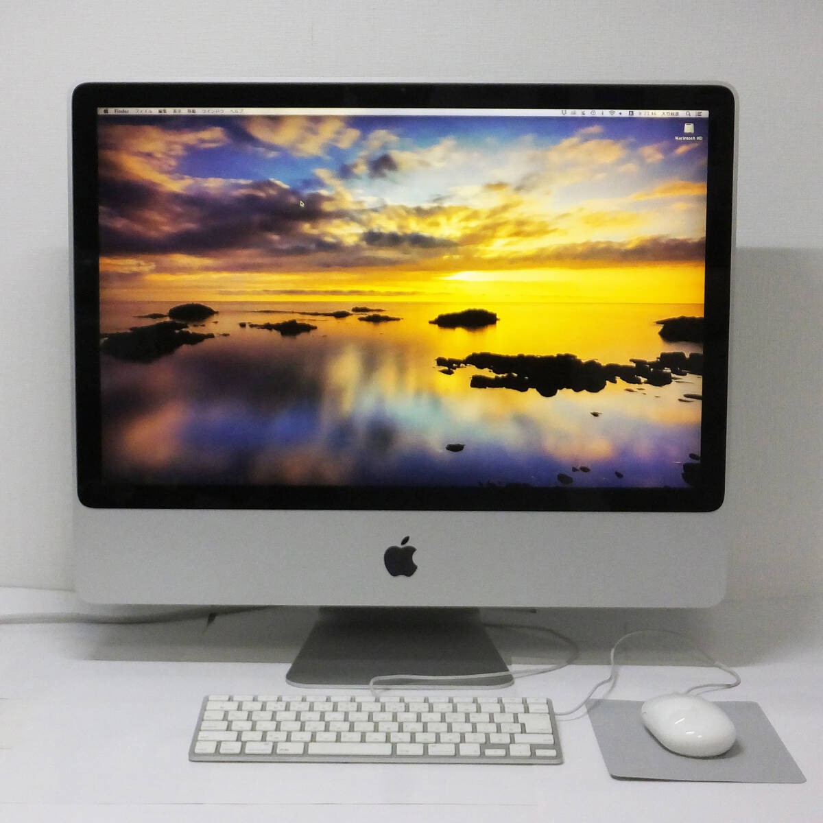 Apple iMac MB418J/A 24inch〈2009〉 HDD640GB 4G リストア、付属のインストーラディスク付き〈スーパードライブ読込不可ジャンク〉の画像1