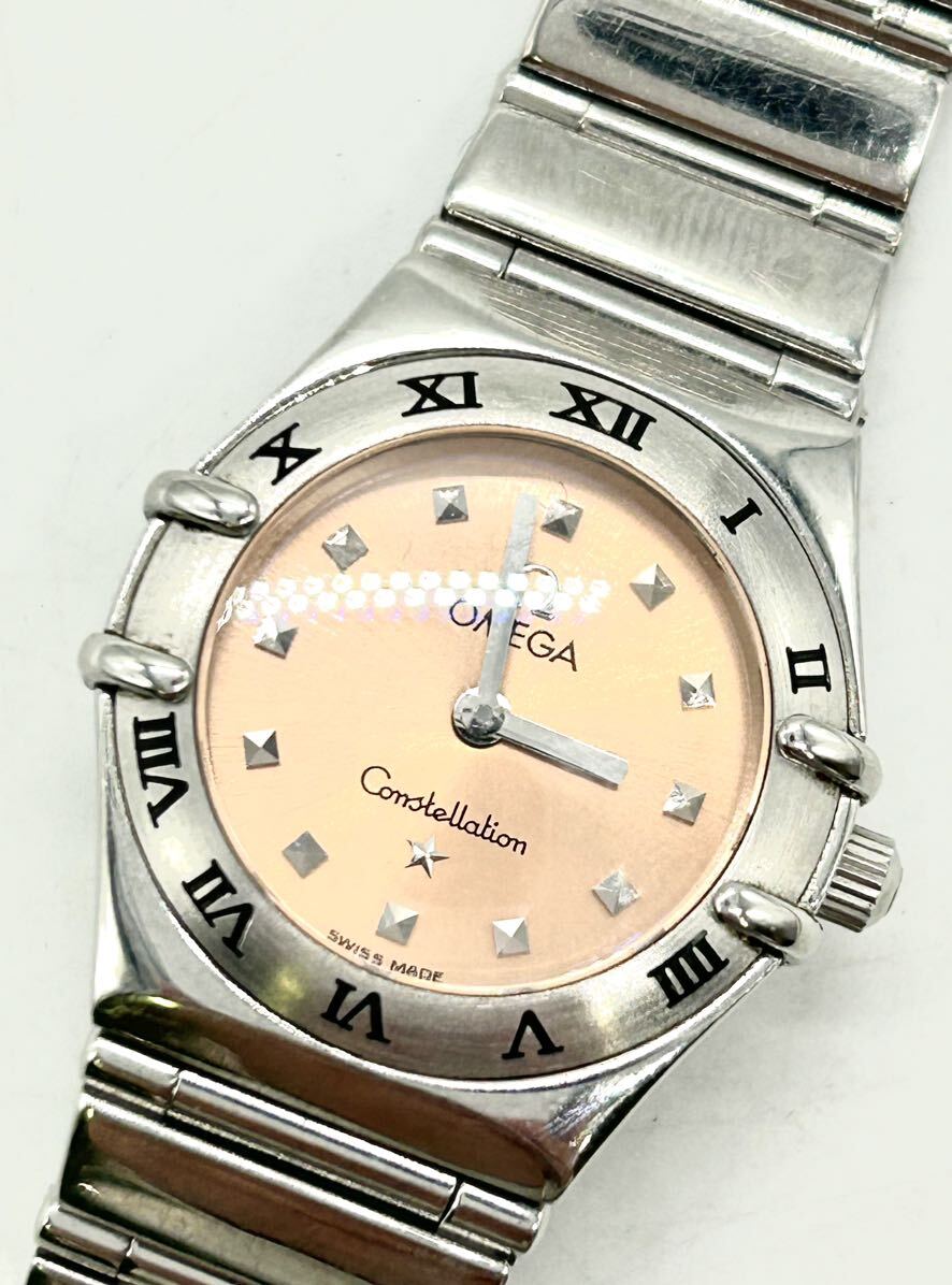 動作品 オメガ QZ 1561.61 コンステレーションミニ マイチョイス ピンク系文字盤 レディース腕時計の画像1