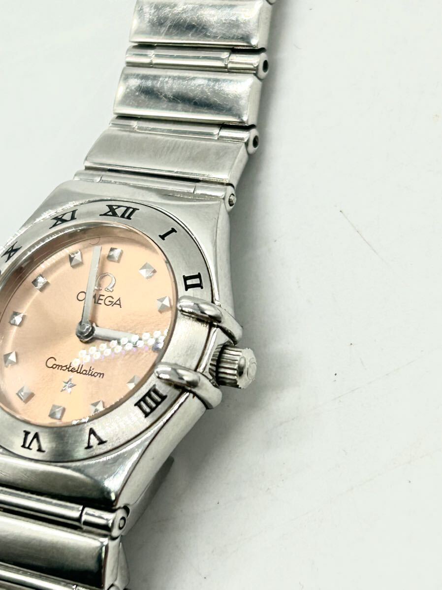 動作品 オメガ QZ 1561.61 コンステレーションミニ マイチョイス ピンク系文字盤 レディース腕時計の画像3