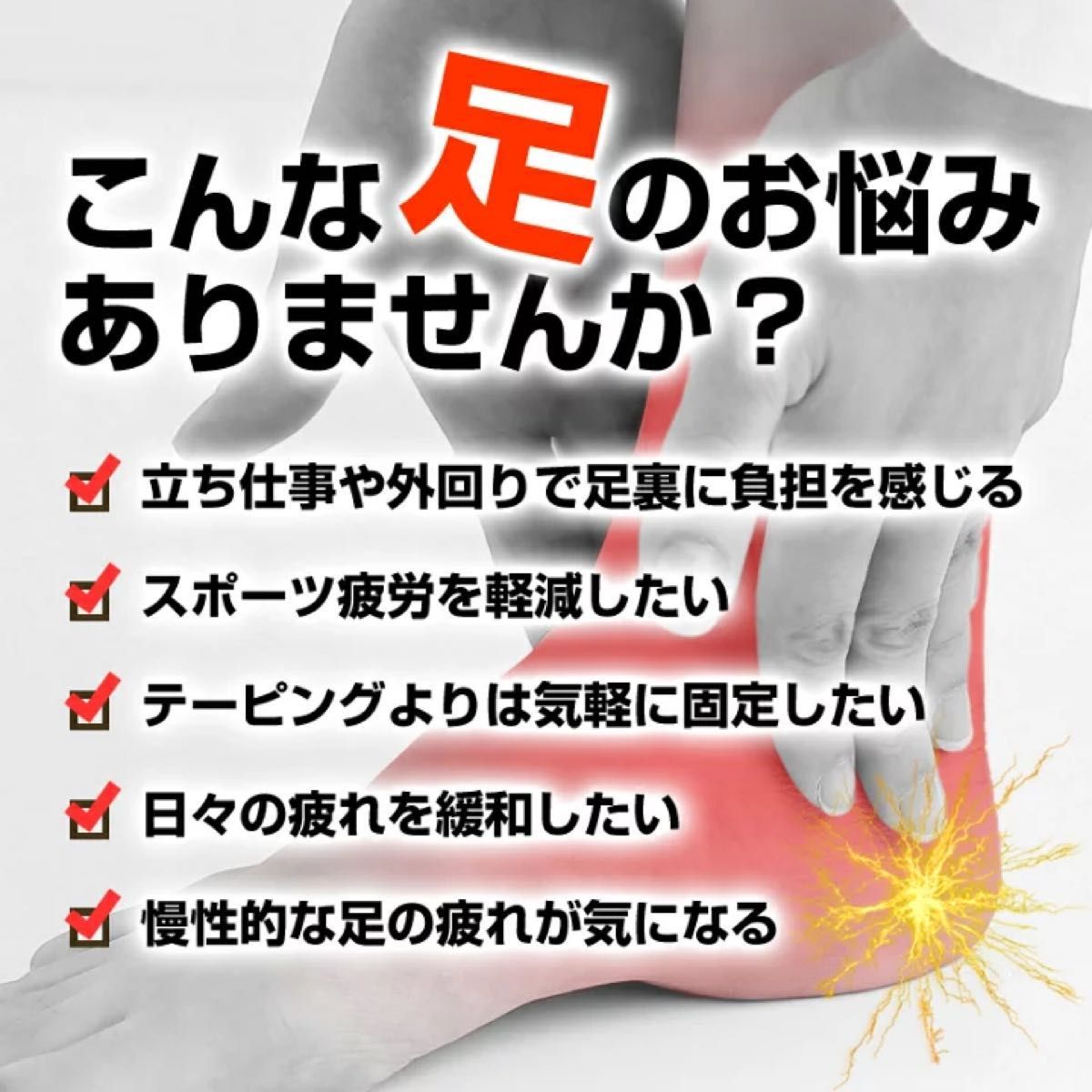 かかとサポーター 簡単装着衝撃吸収 かかと保護痛み緩和1足用2枚セット送料無料