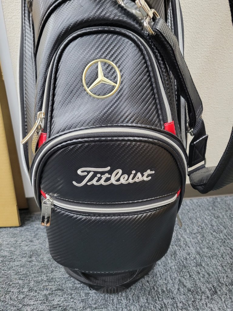 120661。Titleist タイトリスト Mercedes-Benz メルセデスベンツ キャディバッグ ブラック フード付きの画像7