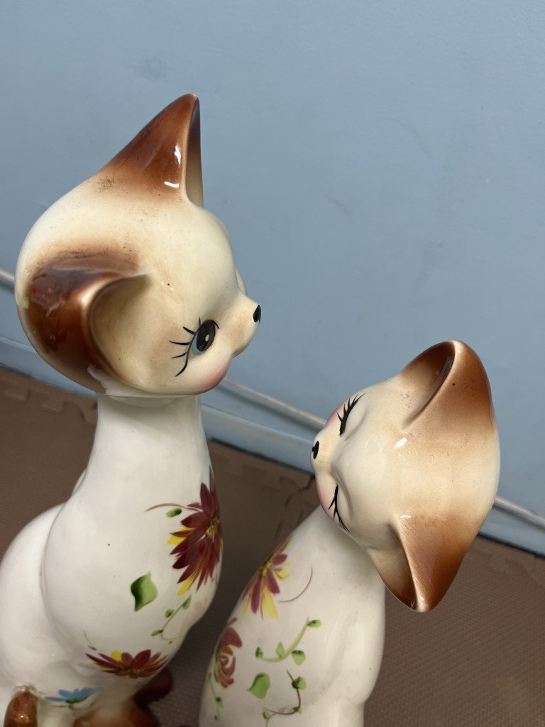 ◆【KO657/114045】猫 シャム猫 レトロポップ インテリア 置物 陶器の画像7