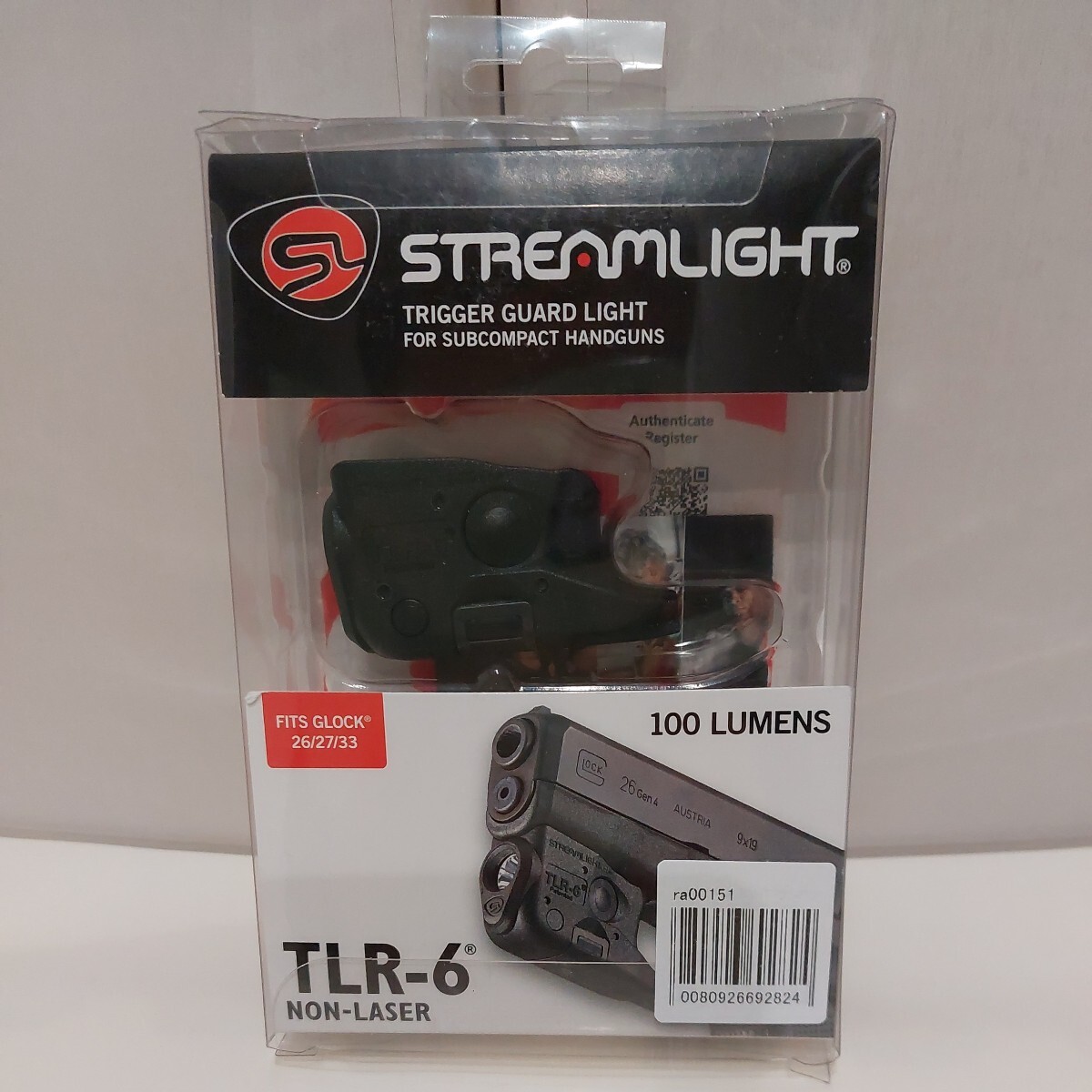 実物　 ストリームライト　Streamlight　TLR-6　ウェポンライト　タクティカルライト　グロック26/27/33　GLOCK G26 G27 G33 ノンレーザー
