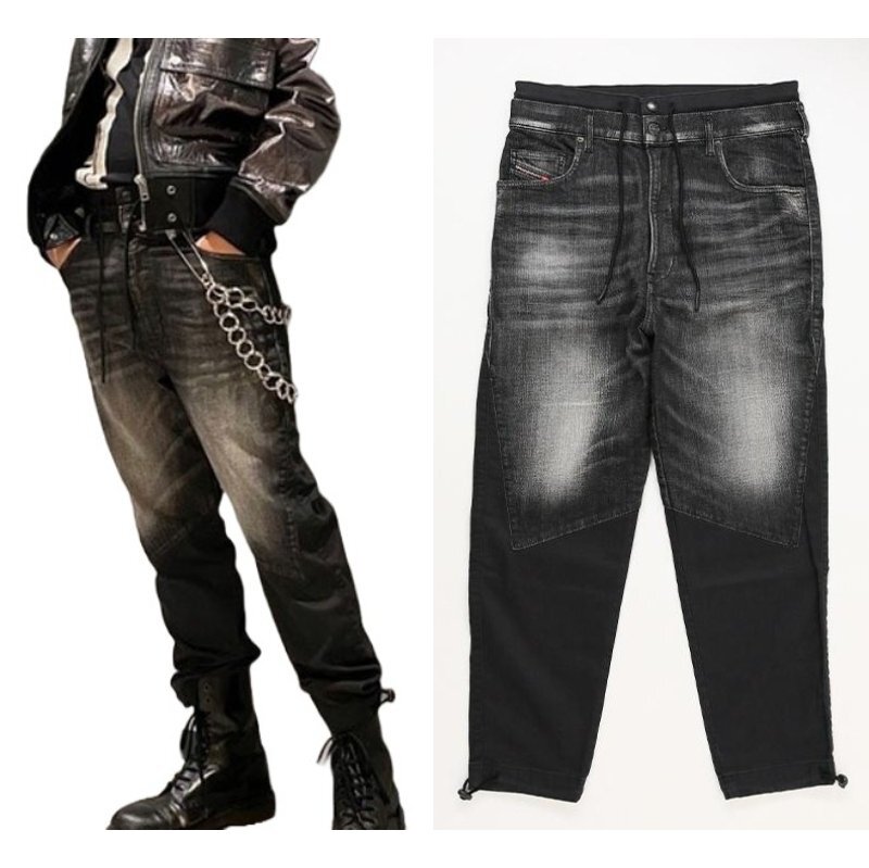 定価58300円■新品■ディーゼル■DIESEL■ジョグジーンズ ■スウェットデニム■JOGG JEANS■ウエスト紐付き■D-Skint■裾にドロスト■W28■_画像1