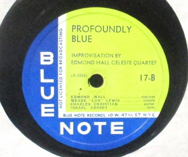 ** Jazz 78rpm ** Edmond Hall Celeste Quartet Celestial Express / Profoundly Blue [ US ] Shellac, 12 inch_画像2