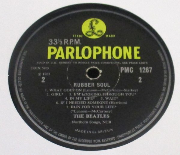 ☆ Loud Cut彡 英國盤 The Beatles Rubber Soul [ UK ORIG mono '65 Parlophone PMC 1267 ] MAT 1/ 1 確認済み_画像4