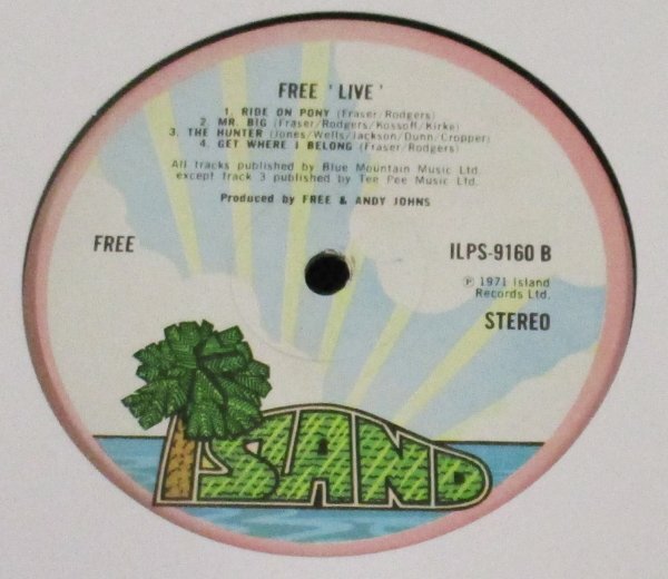 ☆彡 英國盤 Free Free Live [ UK '71 Island Records ILPS 9160 MAT 1/1 ] 封筒ジャケ、切手は印刷。_画像5