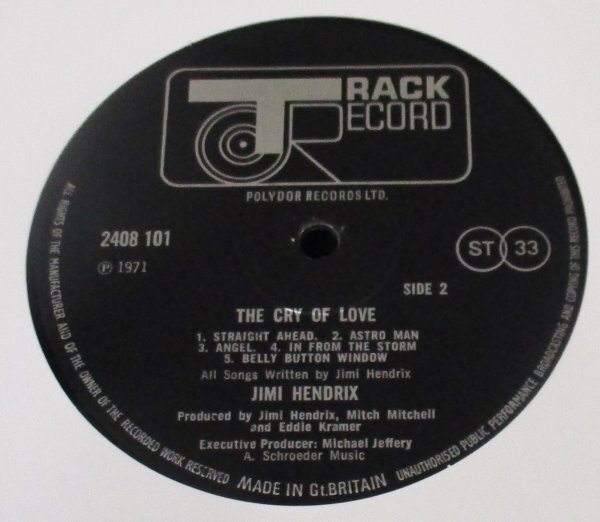 ☆彡 英國盤 Jimi Hendrix The Cry Of Love [ UK ORIG '71 Track Record 2408 101 ] MAT 1 / 1_画像4