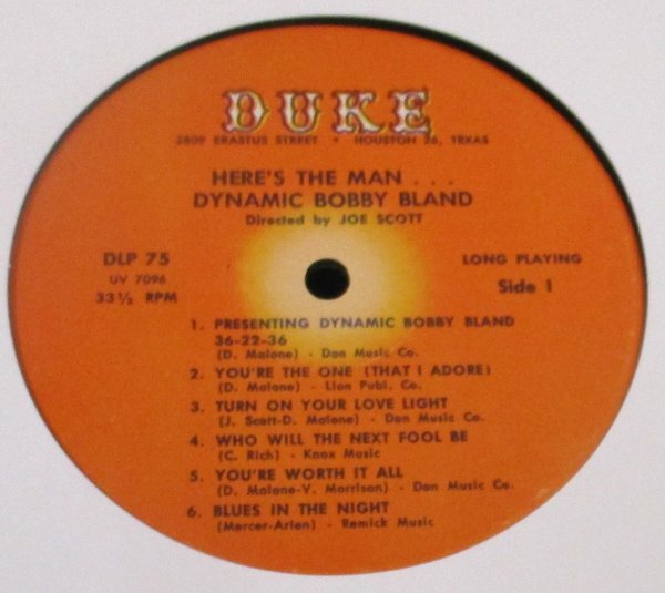 ☆彡 Bobby Bland Here's The Man [ US mono EARLY 60'S Duke DLP 75 ]_画像3
