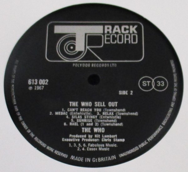 ☆彡 英國盤 The Who The Who Sell Out [ UK ORIG '67 Track Record 613 002 ] First UK pressing in a fully laminated cover.の画像6