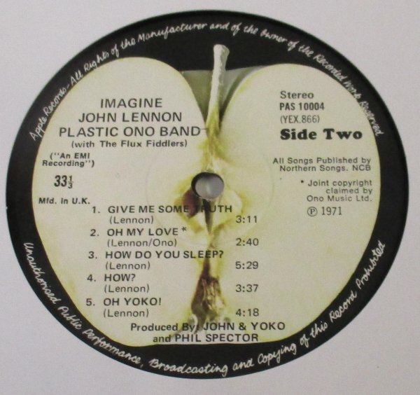 ☆彡 英國盤 John Lennon Imagine [ UK ORIG '71 Apple Records PAS 10004 MAT1/1]POSTER,POSTVARD,INNER SLEEVE_画像9