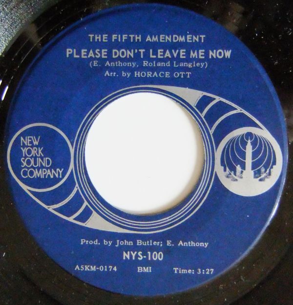 ■Northern45 The Fifth Amendment / Please Don't Leave Me Now / I Got You Where I Want You [ New York Sound Co. NYS-100 ] '71_画像1