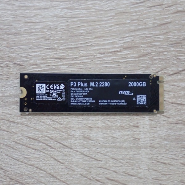 Crucial P3 Plus CT2000P3PSSSD8JP 2TB 3D NAND NVMe4.0 PCIe M.2 SSD CFD販売_画像4