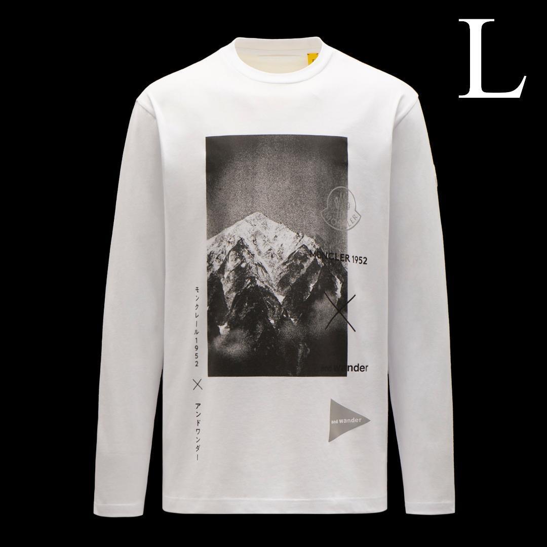 L　MONCLER 1952　ロンT　白　AND WANDER 新品　モンクレール　アンドワンダー　長袖Tシャツ カットソー　genius ジーニアス_画像1