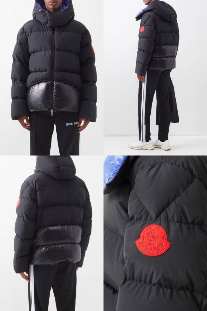 4　MONCLER GENIUS 1952 22AW ACHILL ダウンジャケット　黒 紫　定価302500円　モンクレール　ジーニアス　デカロゴ　パッチ　赤_画像3