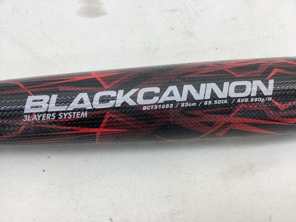 ZETT BLACK CANNON/ブラックキャノン 軟式用バット 83cm/680g　カーボンファイバー ケース付 中古品 ACB_画像5