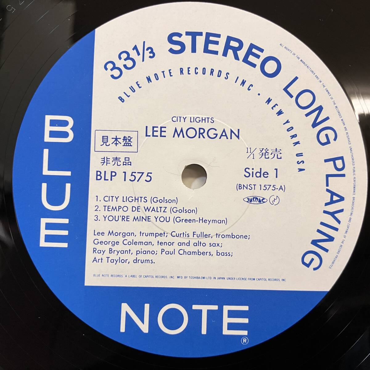 ■即決 240306JAZZ Lee Morgan リー・モーガン City Lights 帯無ライナー付き 見本盤 90年東芝プレス スピンドル・マーク有り_画像4