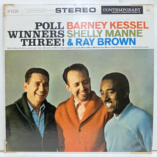 ■即決 JAZZ Barney Kessel Shelly Manne Ray Brown / Poll Winners Three s7576 j40527 米オリジナル、黒金艶Dg Stereo _画像1