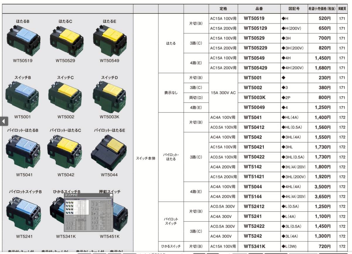 Panasonic パナソニック WT5041 1個から 複数あり コスモシリーズワイド21 埋込パイロット・ほたるスイッチB 4A 片切_価格改定がありました