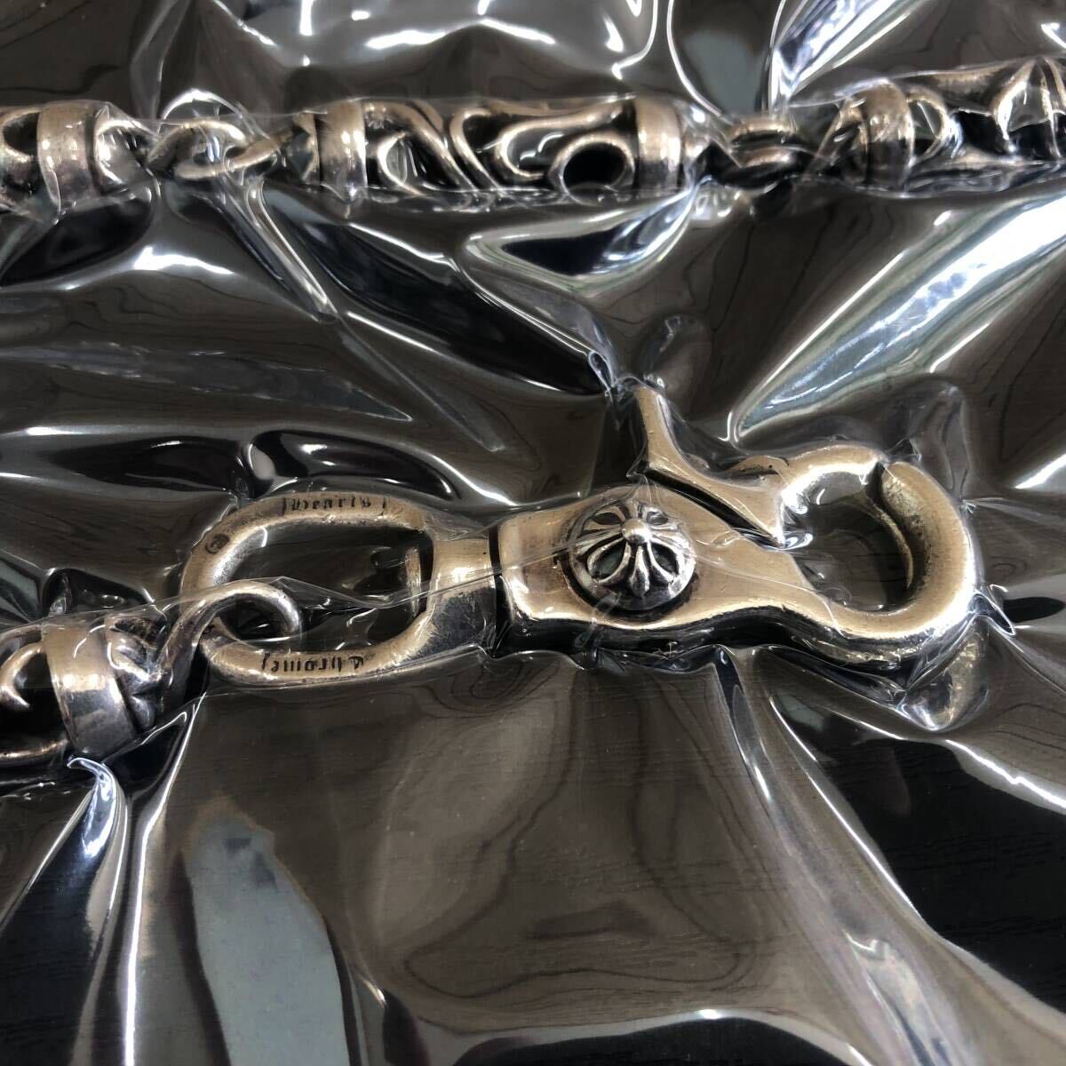 【10万スタート】正規品 Chrome Hearts クロムハーツ ウォレットチェーン エクストラロングローラー 2クリップ 12リンク シルバー 鑑定済み_画像5