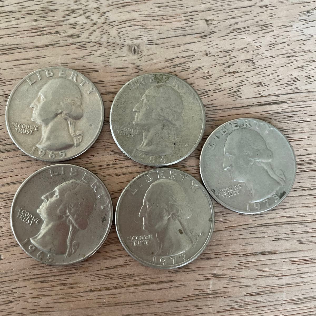 アメリカ25セント5枚 リバティコイン クォーター 外国 硬貨 アメリカ