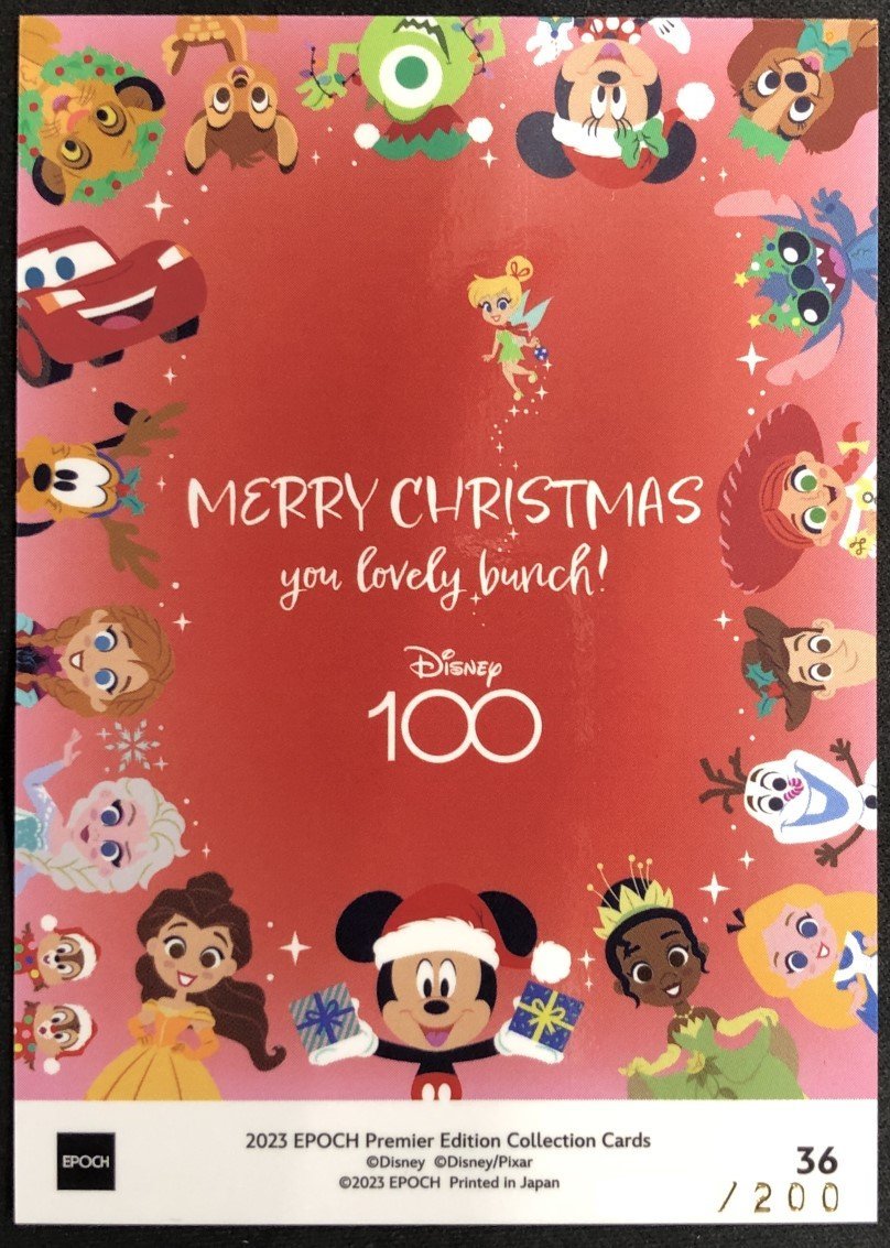 ■FH[表面若干キズ有]Disney創立100周年 EPOCH 2023 CHRISTMAS クリスマス ホロA 36 200枚限定 シリアル入り_画像3