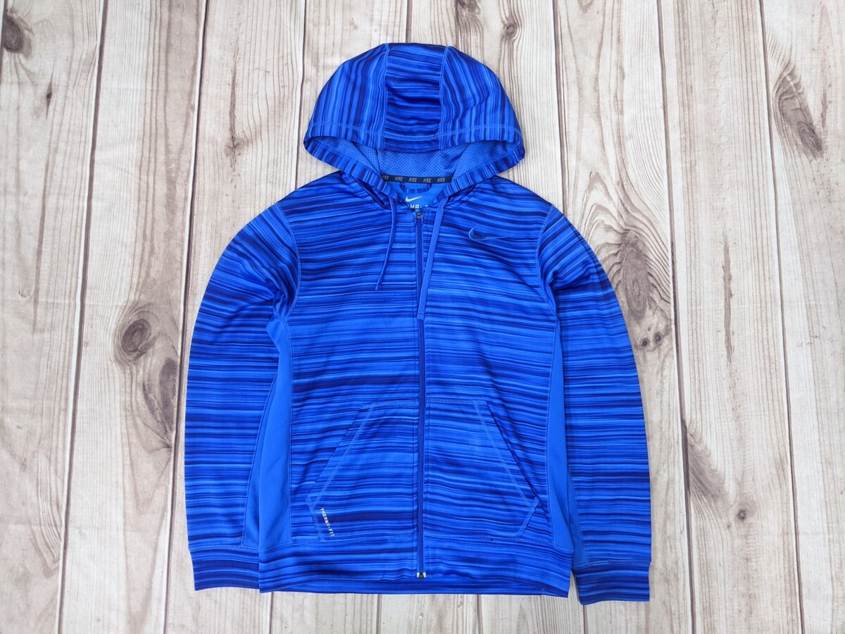 19.NIKE Nike THERMA-FIT окантовка дизайн джерси блузон f-ti мужской M синий темно-синий тренировка одежда x605
