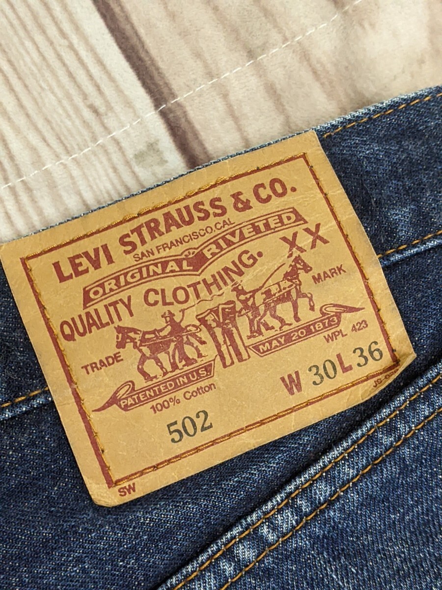 9．日本製 90s LEVI'S リーバイス 140周年記念 502-XX BIGE 赤耳ヴィンテージ復刻 デニムジーンズ パンツ W30L36 ネイビーy509_画像4