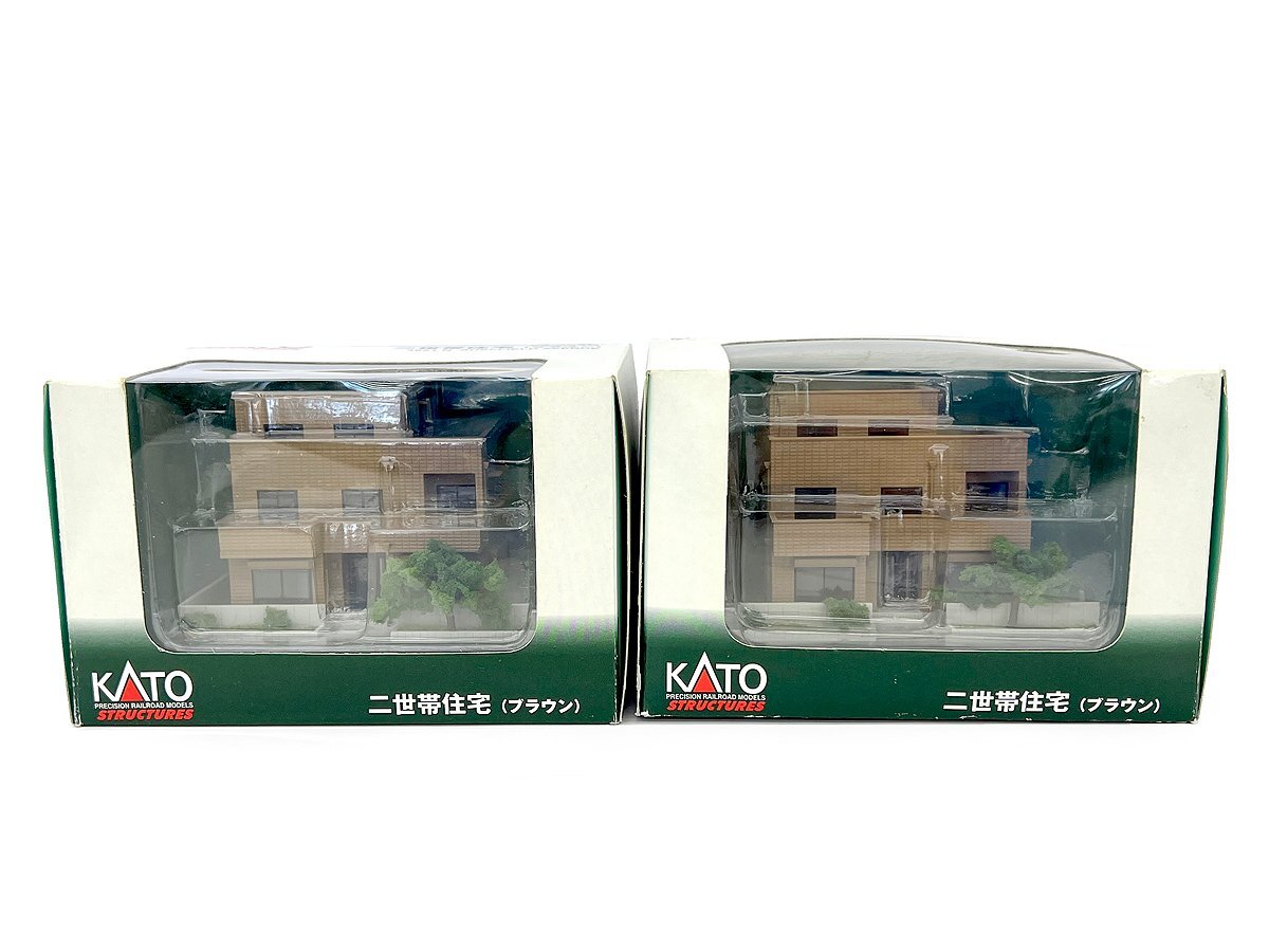 KATO Nゲージ ストラクチャー ジオラマ B 庭のある家/二世帯住宅/二階建アパート まとめセットの画像4