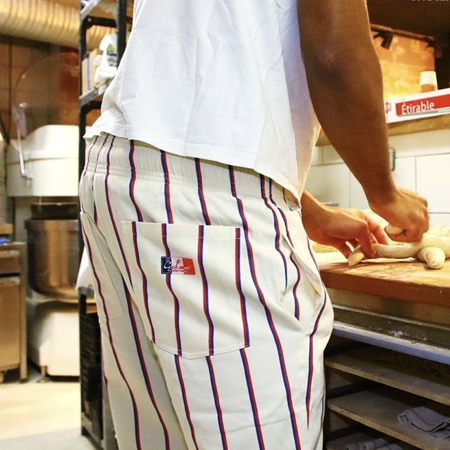 Lサイズ COOKMAN シェフパンツ Stripe Stripe French Blanc ストライプ フレンチ 白色 クックマン Chef Pantsの画像7