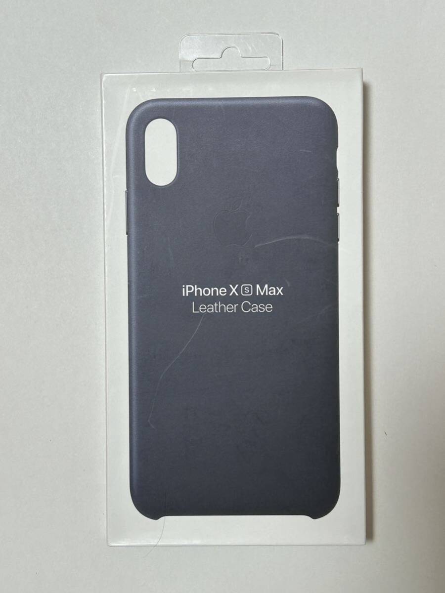 Apple純正 iPhone XS Max レザーケース 新品 ミッドナイトブルー_画像1