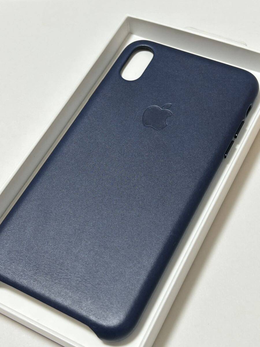 Apple純正 iPhone XS Max レザーケース 新品 ミッドナイトブルー_画像3