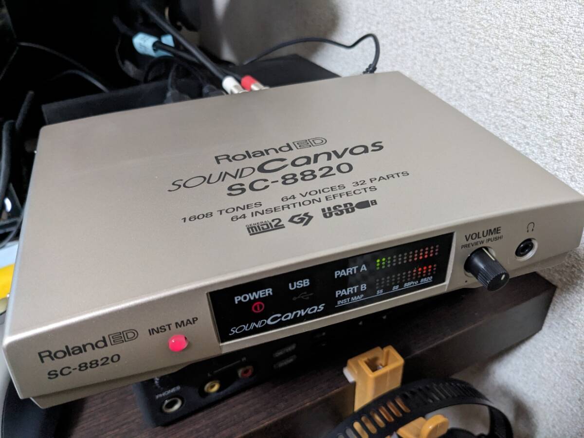 [ operation verification settled ]Roland SC-8820 external sound module beautiful goods AC adaptor attaching .