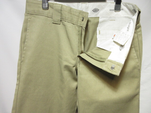 Dickies WP873KH W30 SLIM STRAIGHT ディッキーズ 873 スリムストレート ワークパンツ カーキ ベージュ _画像3