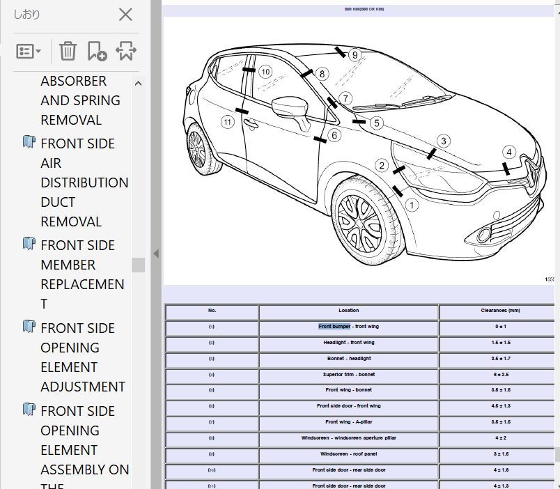 クリオ 4 ワークショップマニュアル 整備書 ボディー修理 CLIO IVの画像7