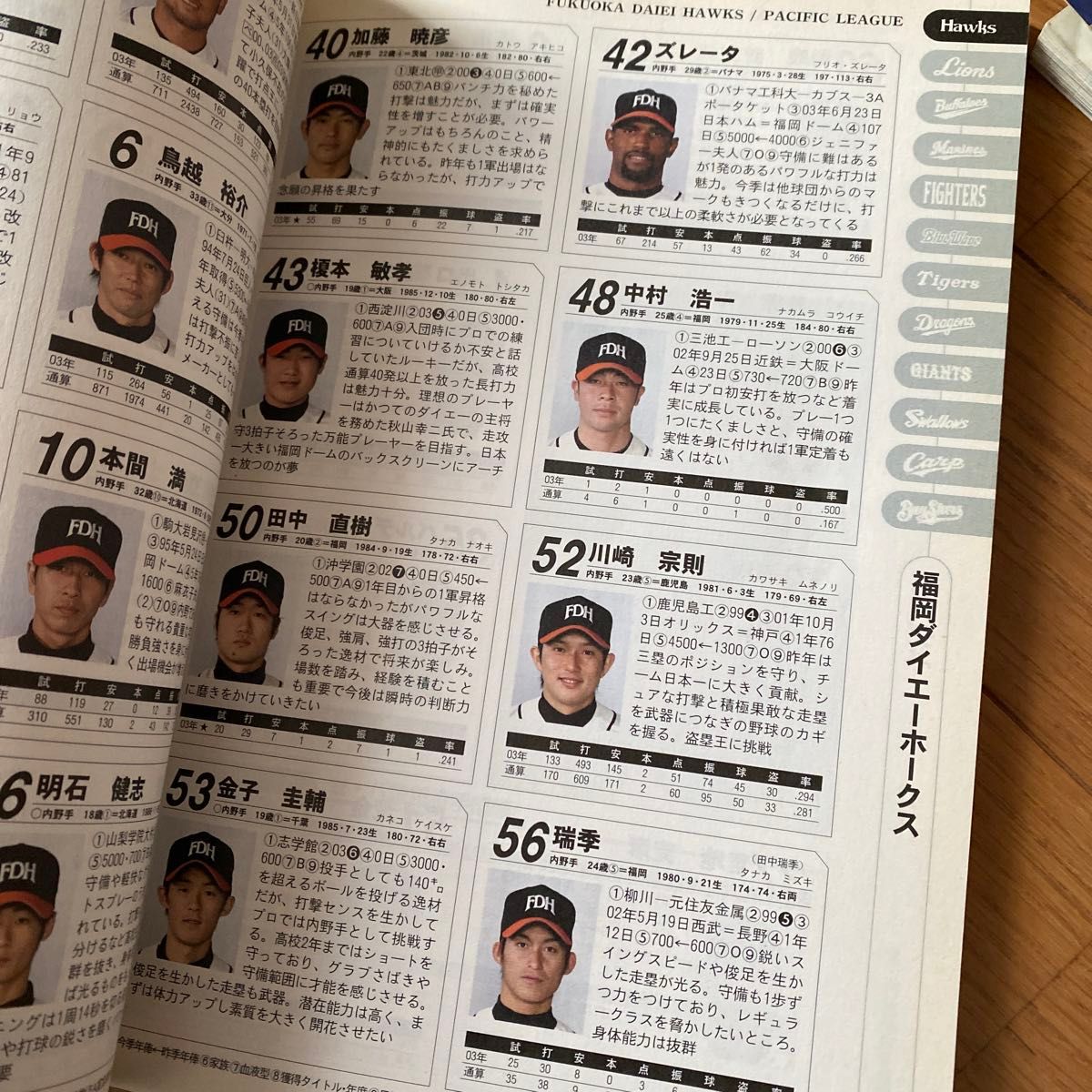 プロ野球 選手名鑑　日刊スポーツ　2004年　2005年セット