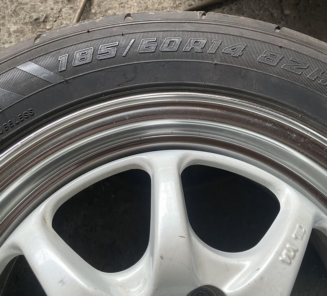 ENKEI 6J×14インチ OFF＋35、ADVAN ネオバ 185/60R14 4本セット エンケイ NEOVAの画像8