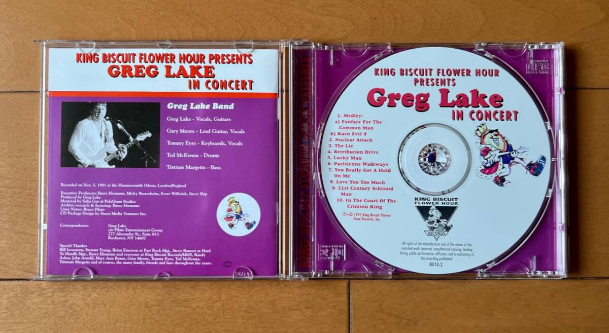 グレッグ・レイク＆ゲイリー・ムーア　Greg Lake／In Concert　★★1981年ライヴ盤　美品！★★_画像2