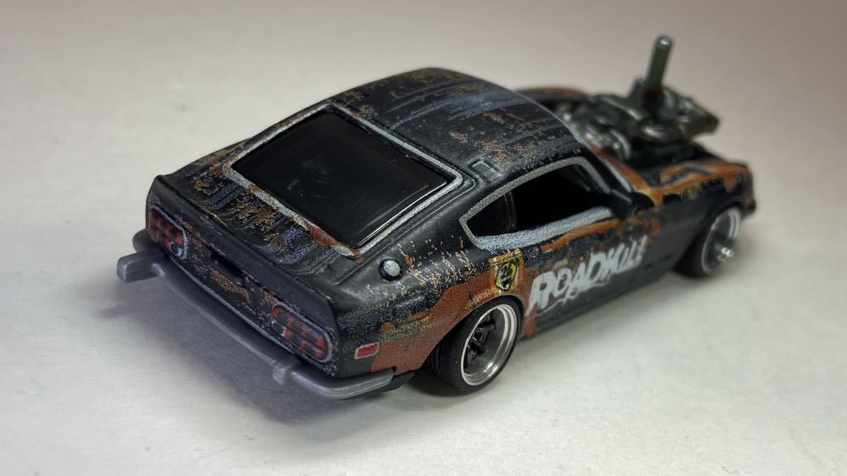 ホットウィール Hot wheels 改 custom '71 datsun 240Z rotsun フェアレディZ 車高短 深リムホイール 街道レーサー 旧車 カスタムミニカー _画像7