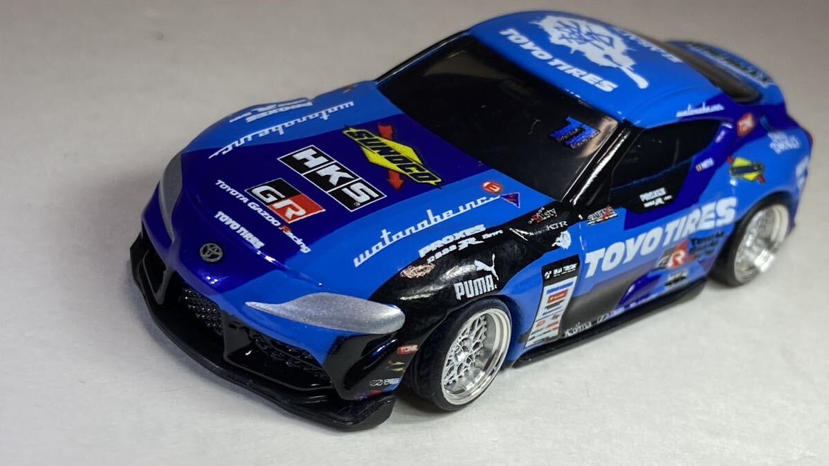 1/60 改 TOYOTA GR supra TOYOTIRES 車高短 深リムホイール ドリフト d1グランプリ ドリ車 カスタムミニカー jdm _画像7