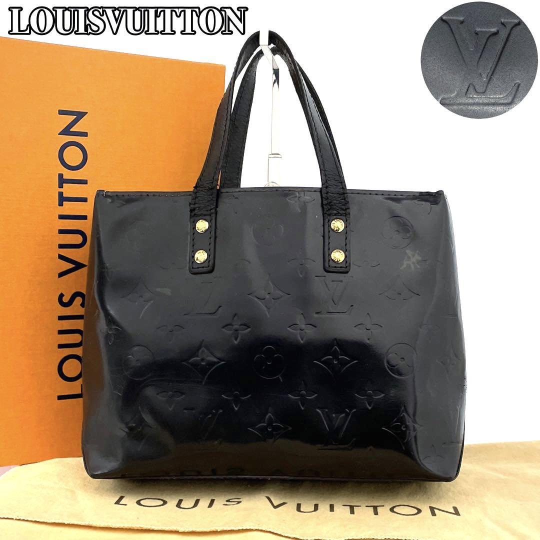 【美品】LOUIS VUITTON ルイヴィトン ハンドバッグ ヴェルニ リードPM モノグラム TH0033 ミニトート 男女兼用 LV ロゴ型押し レザー 黒