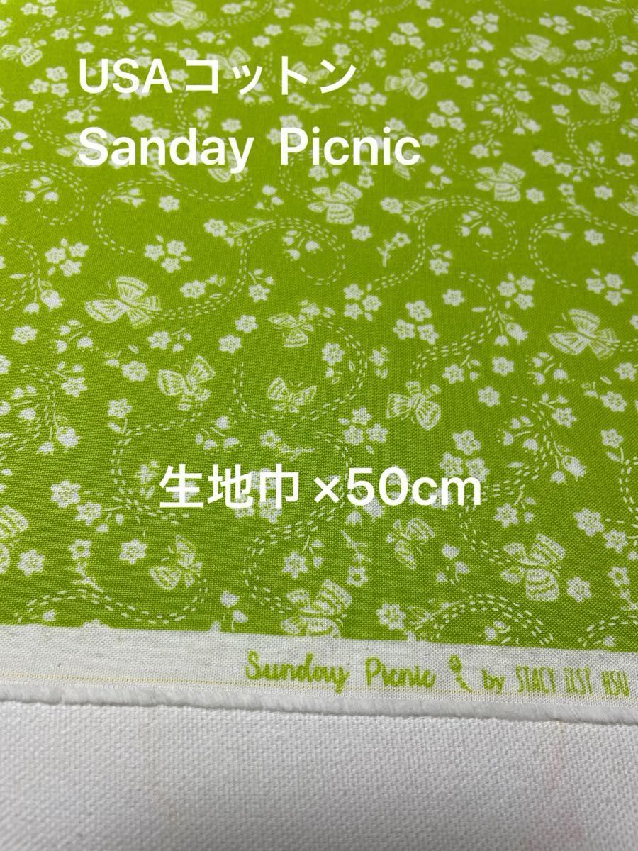 グリーン系 4枚セット生地  サンディーピクニック パッチワーク 花柄