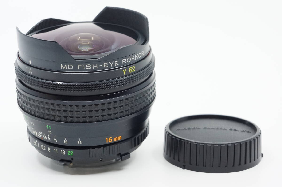 美品 ミノルタ MD FISH-EYE ROKKOR 16mm F2.8 フィッシュアイ minolta MD ロッコール 魚眼レンズ_画像10