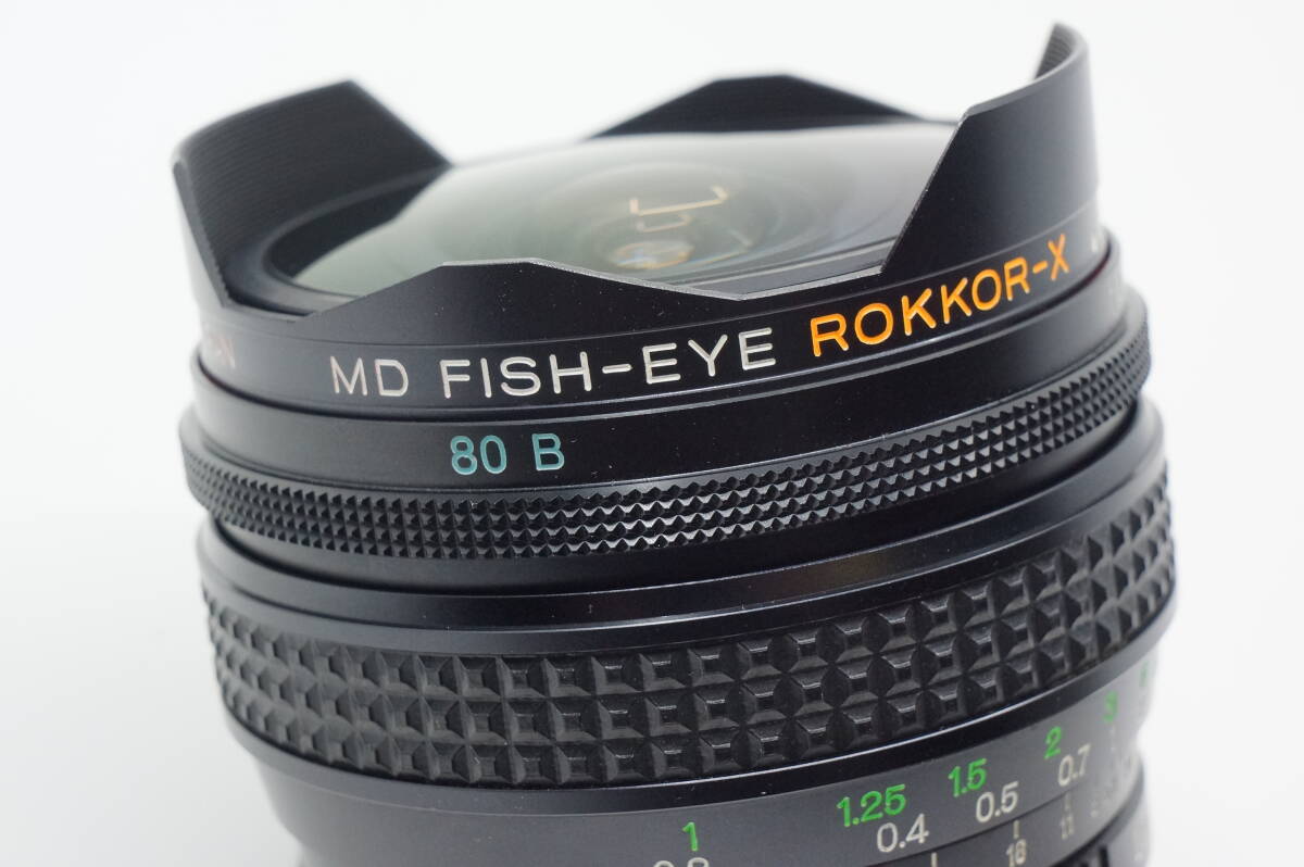 美品 ミノルタ MD FISH-EYE ROKKOR-X 16mm F2.8 後レンズキャップ付き minolta MD フィッシュアイ ロッコール 魚眼レンズ_画像6