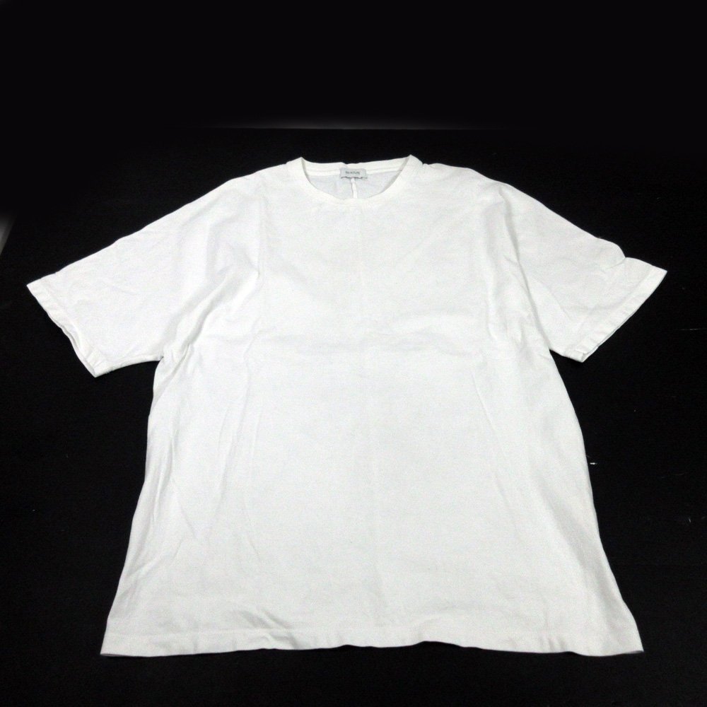 ▽■EN ROUTE(アンルート)◆メンズ◆丸襟半袖Tシャツ◆ホワイト無地◆サイズ3◆良品◆_画像2