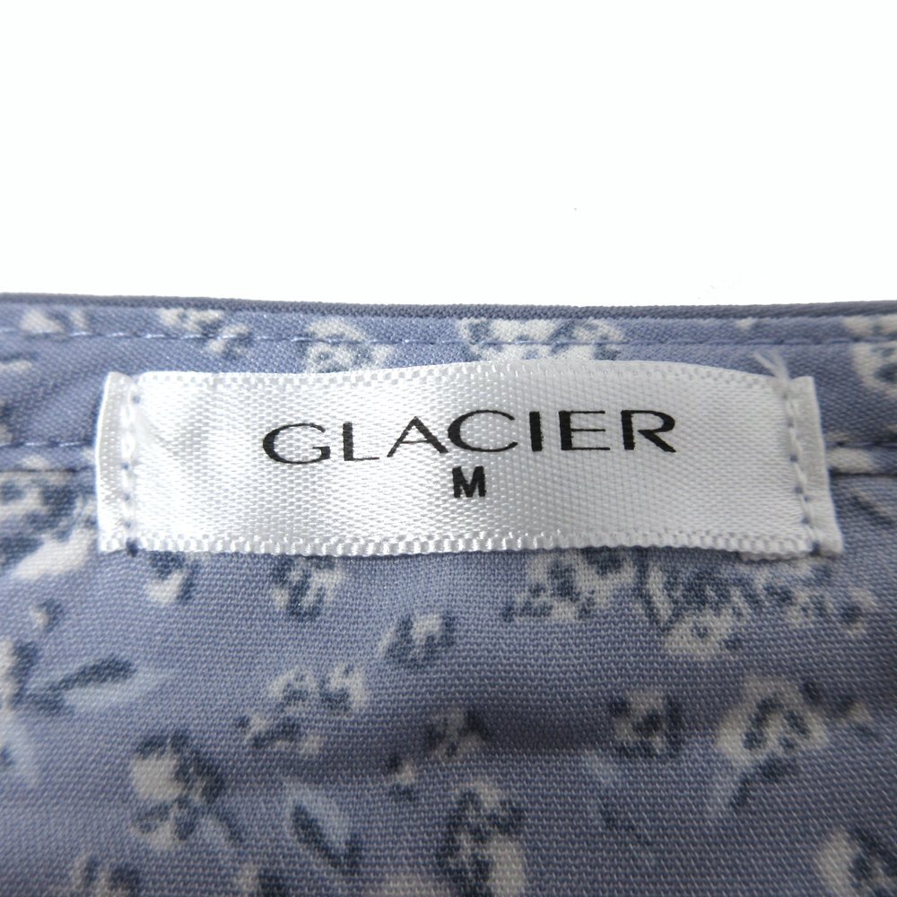 ▲★【良品】 GLACIER (グラシア) Vネックワンピース サイズM♪ライトブルー♪花柄♪フェミニン♪ロング丈♪裏地付き♪ウエストゴムの画像9