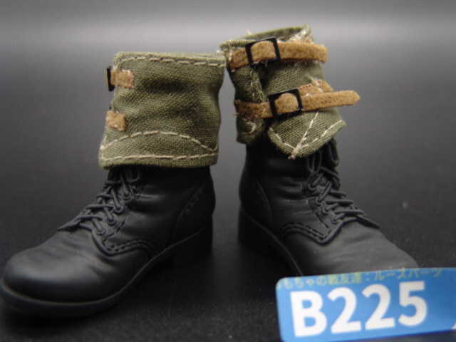 【 青225 】1/6ドールパーツ：BBi製 ドイツ軍 レギンス＆ブーツ（WWII）【 長期保管・ジャンク扱い品 】_ブーツはPVC製・空洞タイプ