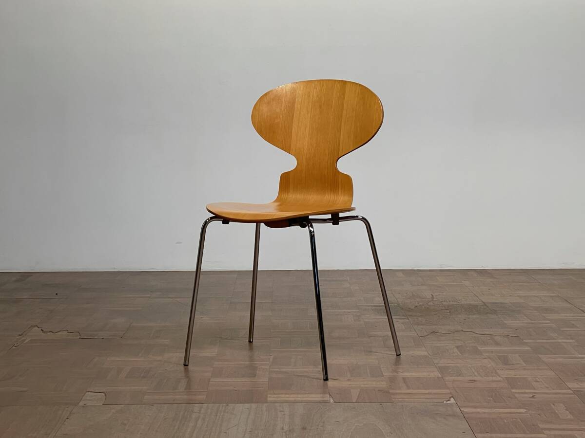 -od8109｜Fritz Hansen Arne Jacobsen ANT3101/アリンコチェア ビーチ クロームレッグ仕様 4脚セット｜フリッツハンセン ダイニングチェア _画像5