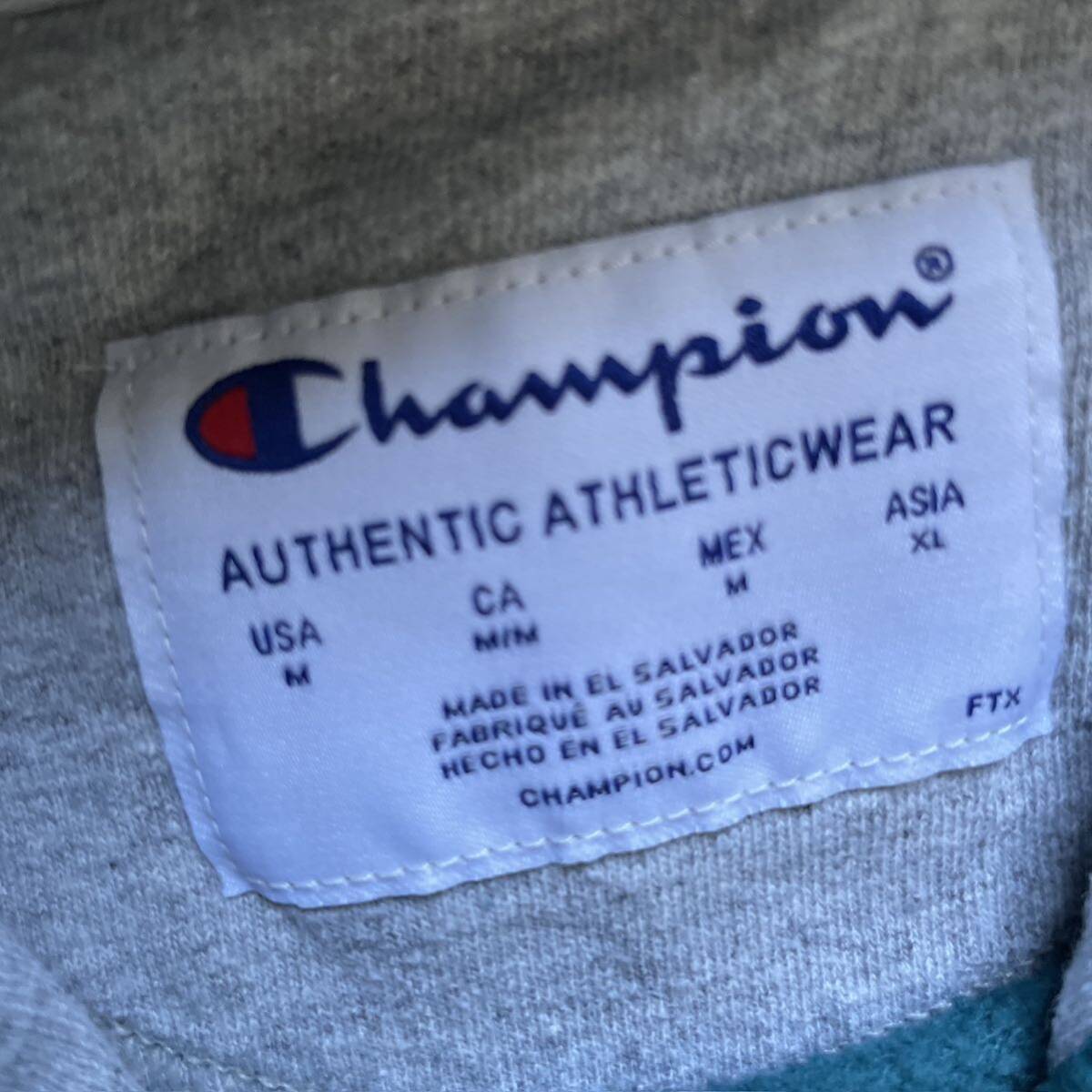 champion チャンピオン プリント ワンポイントロゴ プルオーバー パーカー グリーン M_画像4